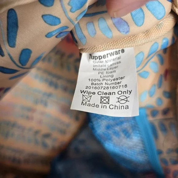 Tupperware Tote Bag Womens Large Tan Pink Floral Flower Print Shoulder Handbag - Picture 5 of 7